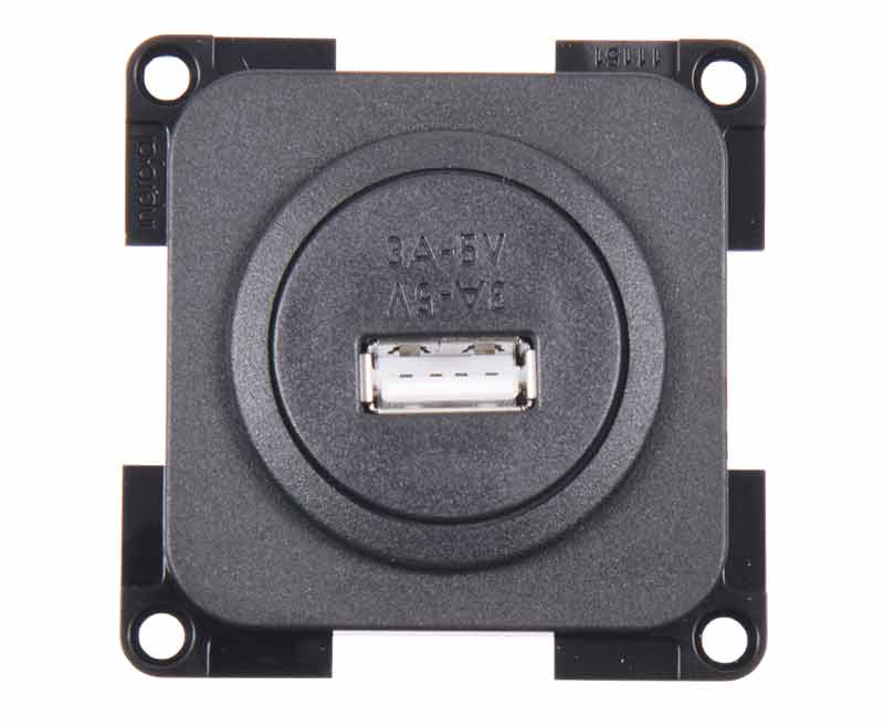 USB 1-weg USB-aansluiting leisteen grijs, los