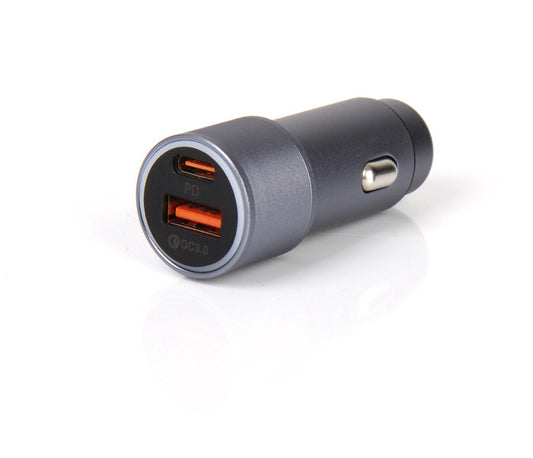 Dubbele USB-aansluiting 1x USB-C/1x snelladen, 12V 1,5A