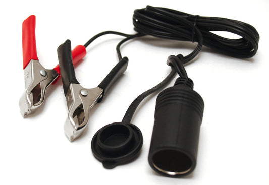 Batterijklemmen met sigarettenaanstekeraansluiting, kabel 1m