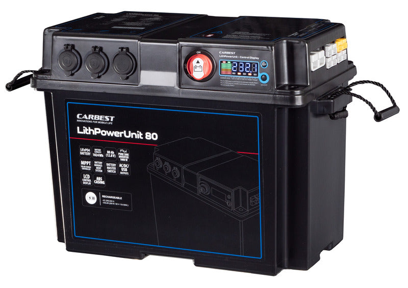 LithPowerUnit 80, 1000W, sinusomvormer, MPPT, 80Ah