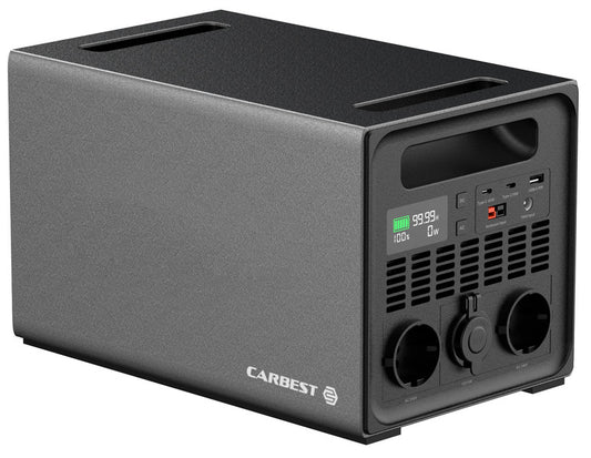 Carbest EnergyQube 800, Powerstation met 1000W Sinusomvormer en MPPT laadregelaar, 768Wh LifePO4 Lithium accu
