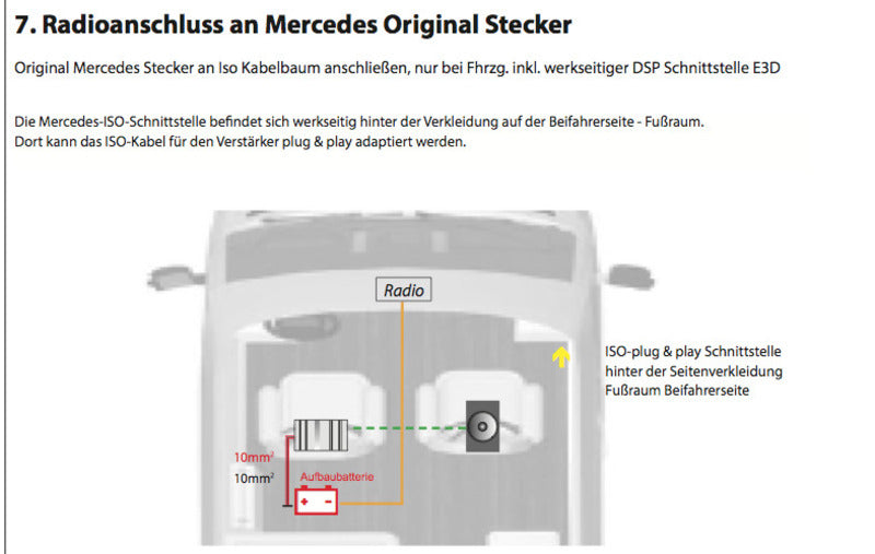 Plug & play radioadapterkabel voor Mercedes Sprinter W907/910