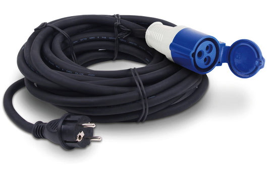 CEE-adapterkabel Schuko-stekker/CEE-koppeling, 3x2,5mm², 25m lang