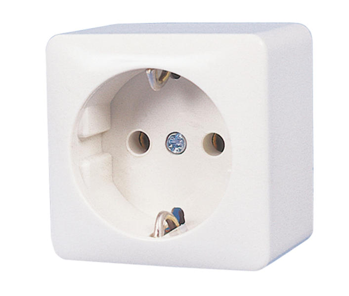 Opbouwstopcontact 230 V Kleur: wit
