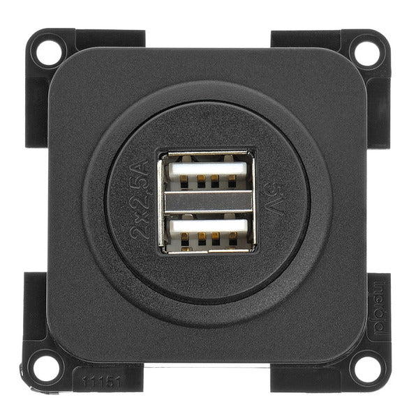 USB-stekkerdoos met dubbele oplader, leisteengrijs, los