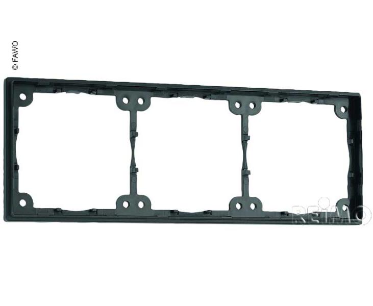 Spacer frame 3-voudig. Vlakke, 3mm constructiehoogte. Leisteen grijs. percelen