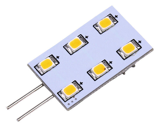 LED G4-lamp, 1,2 W, 90 lumen, 6 warmwitte SMD dimbaar