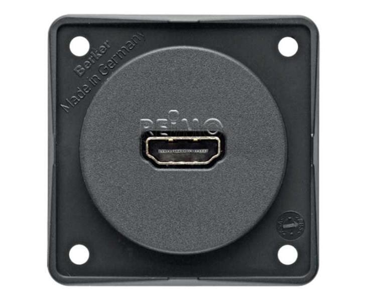 HDMI ingebouwde contactdoos antraciet, los