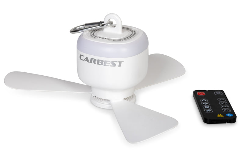 CARBEST LENE plafondventilator met ledverlichting en oplaadbare batterij