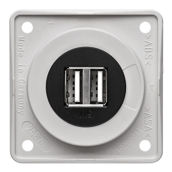 Berker USB-laadcontactdoos 12V dubbel