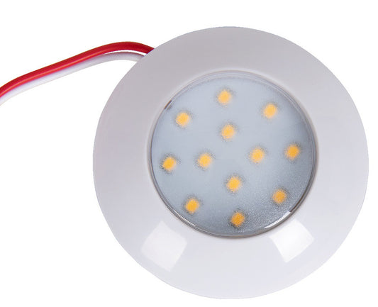 12V LED-spot, 75x18mm, 2W, 190 lumen, 12 LED's, 3000K, kleur: wit