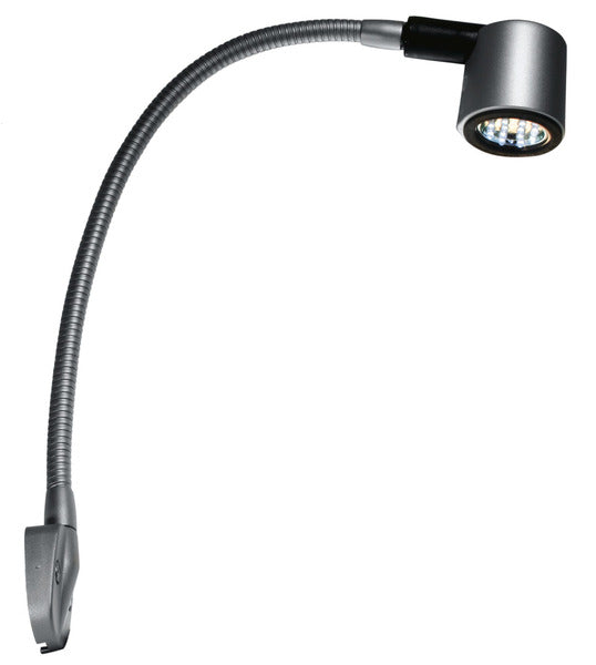 LED 12V leeslampje, 1W mat zilver, 330mm vast oppervlak SB
