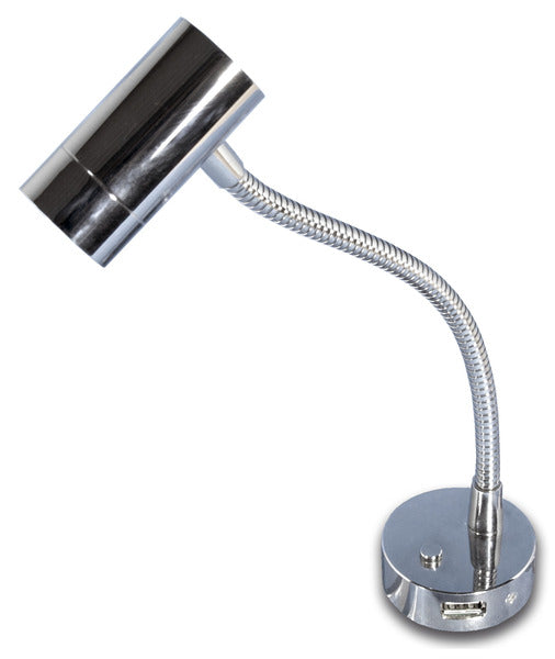 LED leeslampje Minitube D4 - chroom