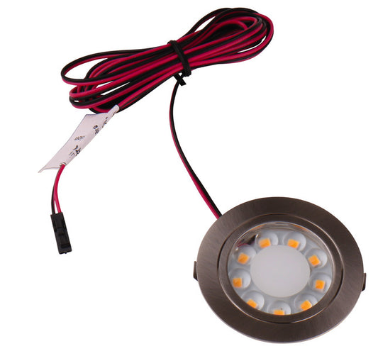 9 LED 65x13mm zink, verchroomd, 1,7W, rond