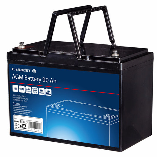 Carbest AGM accu 90Ah, 306x169x215mm, schroefklemmen