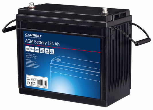 Carbest AGM accu 134Ah 341x173x287mm, schroefklemmen