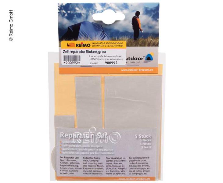 5 zelfklevende polyamide patches voor snelle reparatie v. tent, div. maten