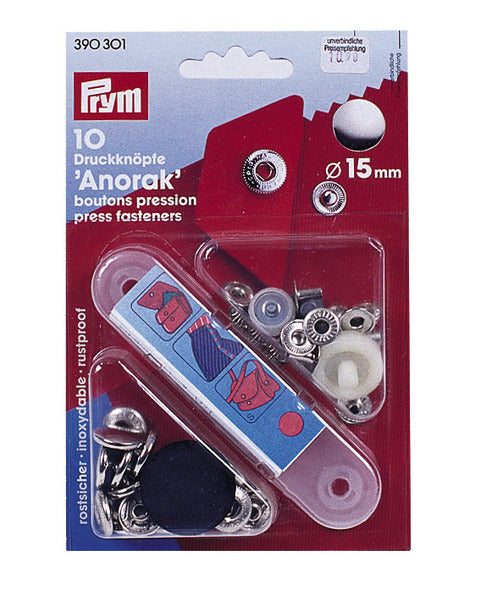 Drukknoppen 15mm - 10 stuks