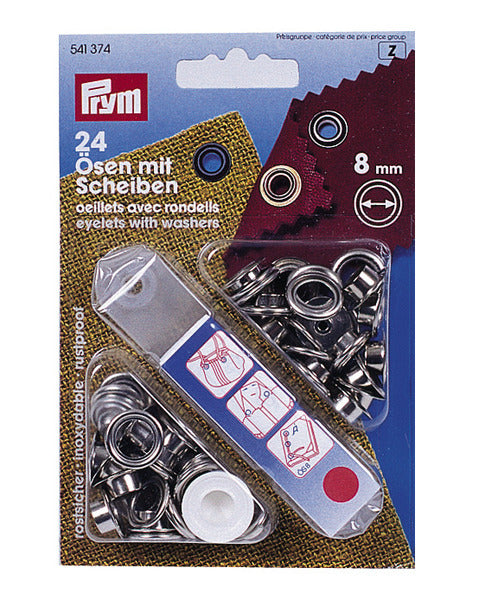 Ogen en schijven 8mm, 24 stuks.