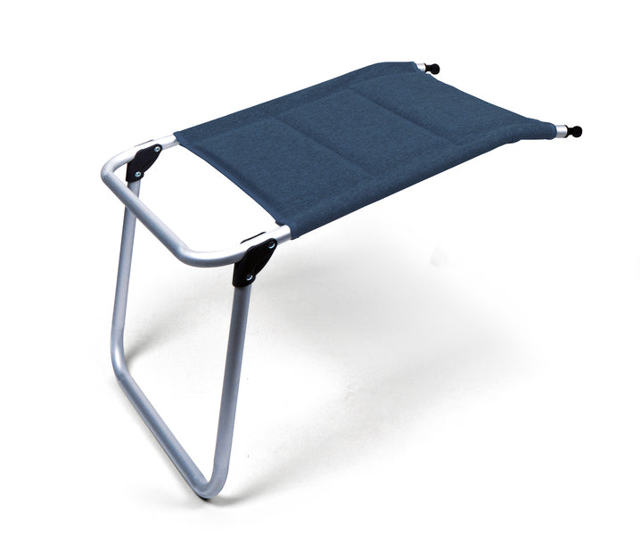 Legsteun MALAGA COMFORT, gestoffeerd, donkerblauw, aluminium frame