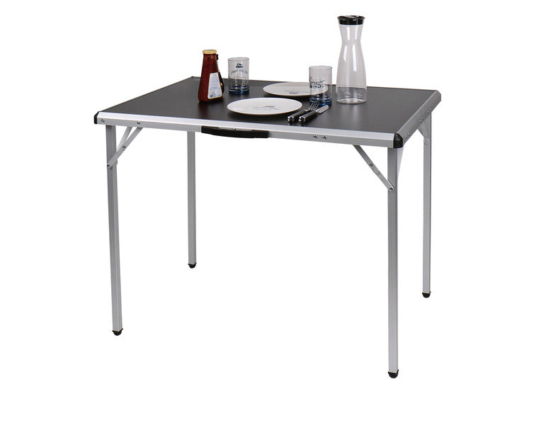Campingtafel TORE 90x60x70cm, zwart MDF tafelblad, aluminium frame