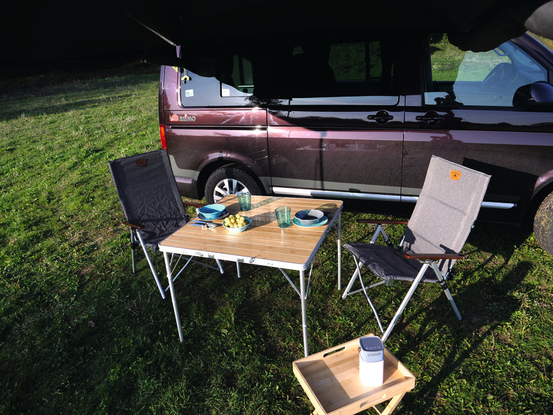 Klappbarer Campingtisch Met Tischplatte Van Bambus