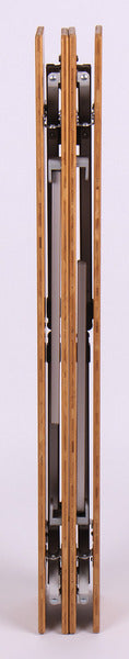 Kampeertafel met bamboe blad - 100 x 65 x 42/65 cm
