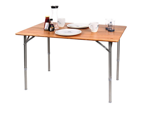 Bamboe tafel HOLIDAY TRAVEL 80x60x43/65cm aluminium frame