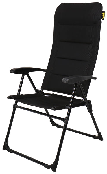 Campingstoel MALAGA MESH, 4-wegs verstelbaar, zwart, 3D-mesh