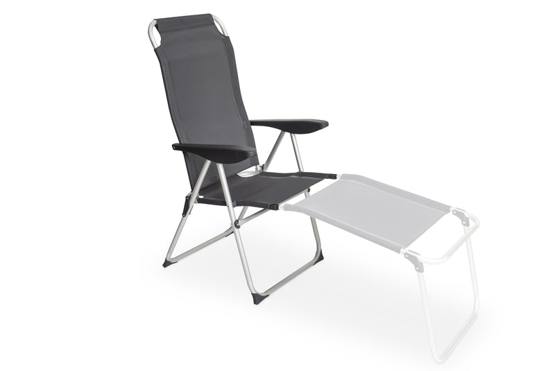 Macaya – Aluminium stoel met hoge rugleuning en een frame van ronde buizen