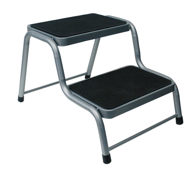 Dubbele trede van staal, hoogte 38 cm, draagvermogen tot 150 kg
