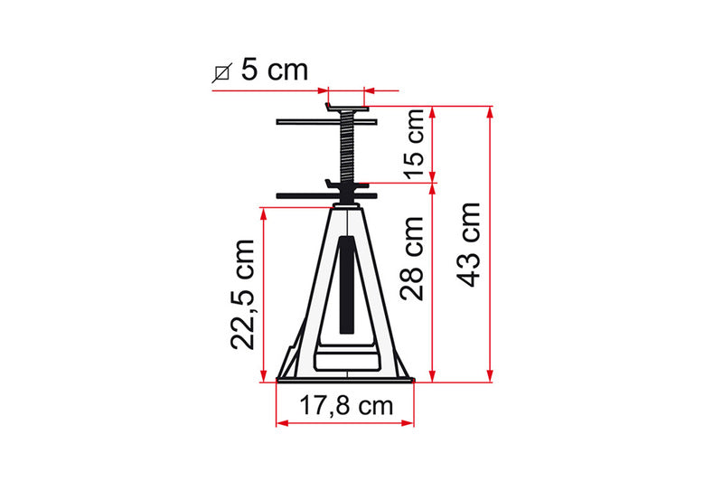 Fiamma caravan steunframe aluminium - 4 stuks