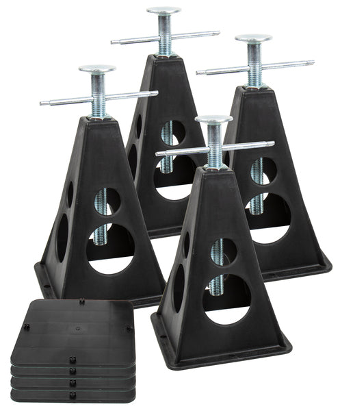 Kunststof draagframe - 4 stuks, zwart, hoogte 30-42cm, incl. platen