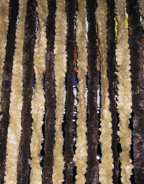 Fleece gordijn 56x185 bruin/beige voor caravandeuren