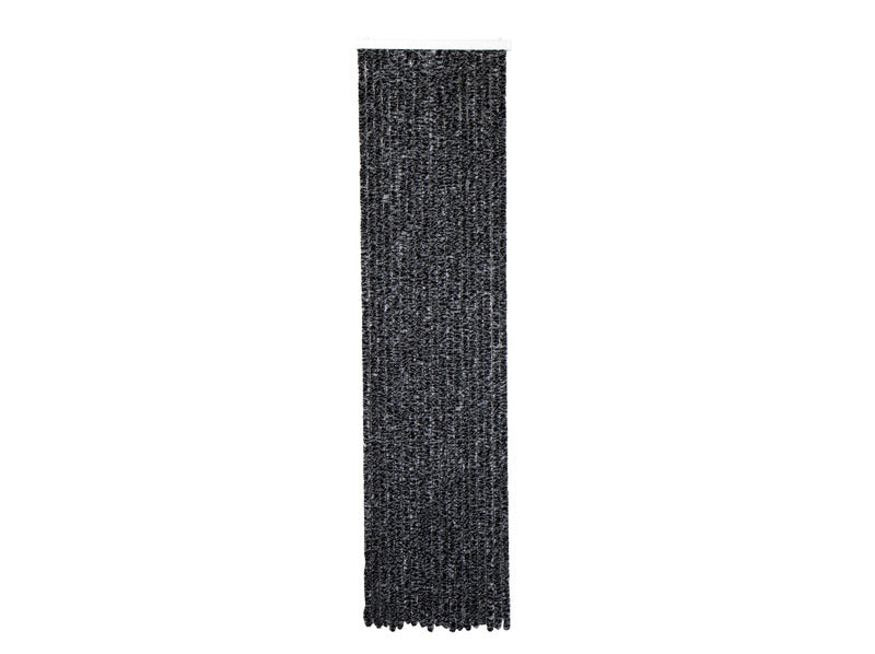 Chenille fleece gordijn 56x205 zwart/grijs - voor camperdeuren