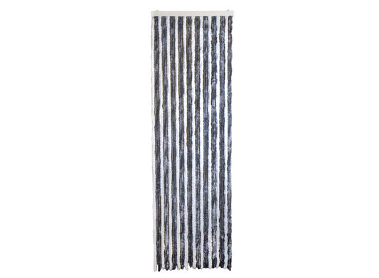 Chenille fleece gordijn 56x205 grijs/wit - voor camperdeuren