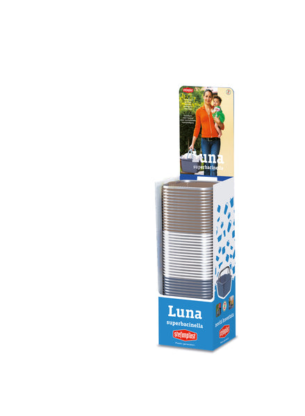 Display met 30 emmers ( elke 18,5 liter, 40 x 40 x 23cm - gesorteerd naar kleur)