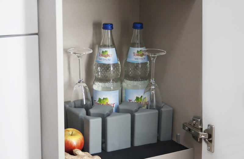 Purvario glas/fles houder, hoog, f. 6 glazen, flessen