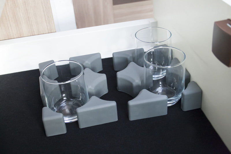 Purvario glas/bekerhouder laag voor 6 glazen, kopjes, etc.