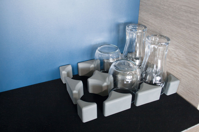 Purvario glas/bekerhouder laag voor 6 glazen, kopjes, etc.