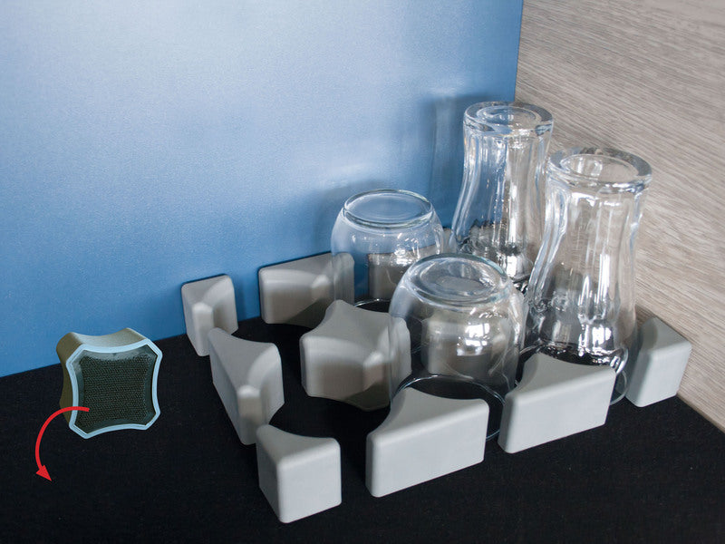 Purvario glas/bekerhouder laag voor 6 glazen, kopjes, etc.