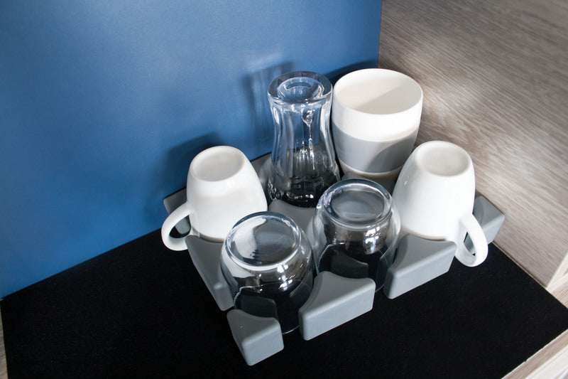 Purvario glas/bekerhouder laag voor 6 glazen, kopjes, etc.