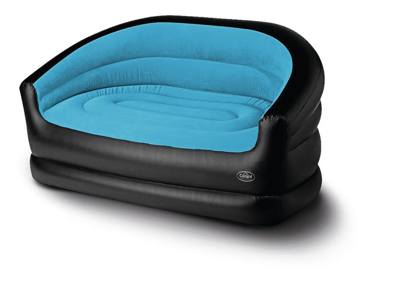 Opblaasbare bank RELAX DOUBLE, 145x78x65cm, zwart/ijsblauw