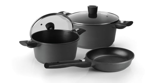 Aluminium pannenset met antiaanbaklaag - 5 stuks