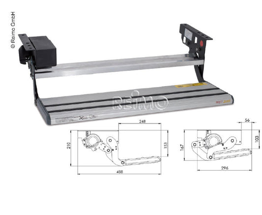 Elektrische trede 12 Volt, 50 cm breed, voor campers