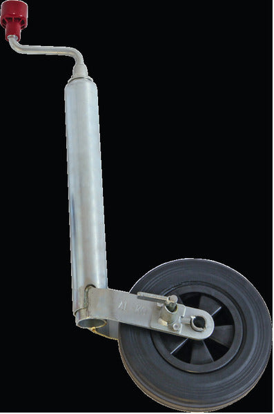 Steunwiel met pinstop, massief rubber wiel 200x50mm