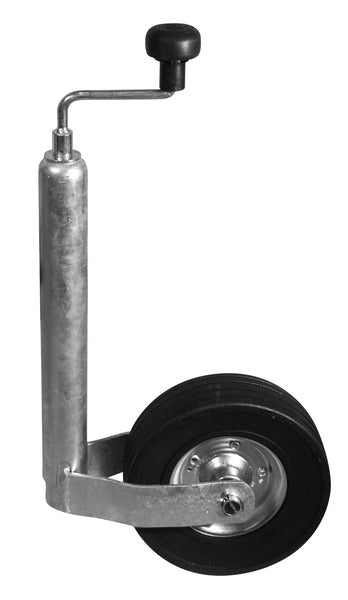 Steunwiel staalplaat 200x50, 48mm massief rubber