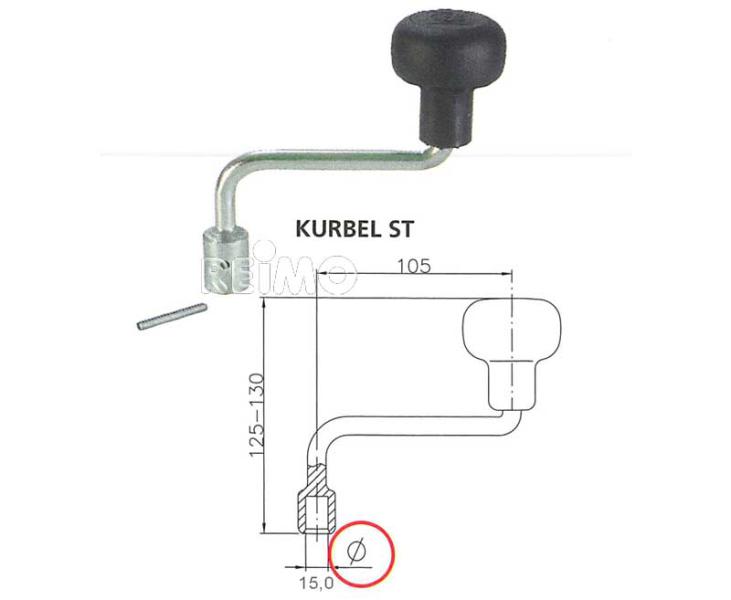 Kurbel voor Stützrad voor ST48
