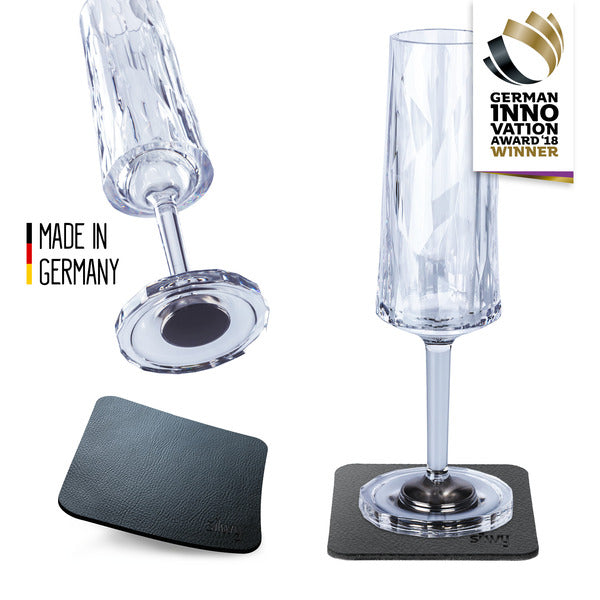 SILWY Magnetische kunststof glazen SEKT 0,15l
