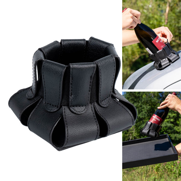 Magnetische fleshouder met elastiek – Voor flessen, blikjes en keukengerei.
